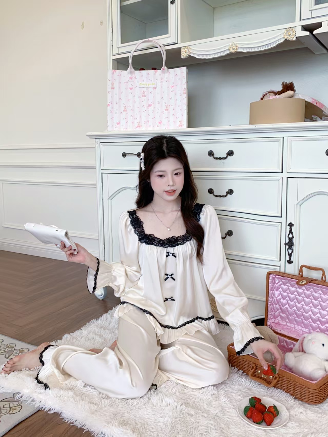 女式纯棉睡衣套装